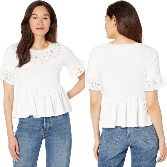 Draper James Tops - Draper James Eyelet White Blouse M